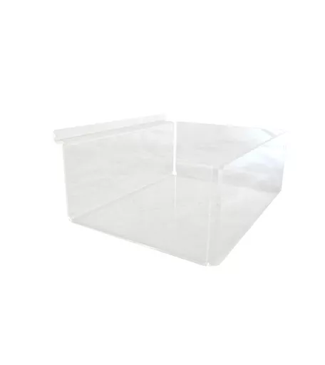 Clear Acrylic Display Tray for Slatwall - 20cm x 15cm x 7.5cm