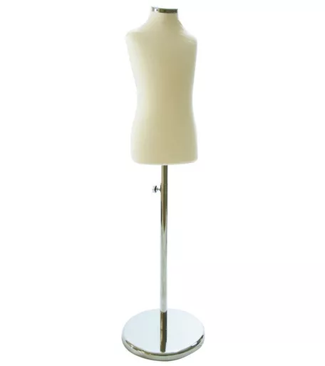 Age 6 - 8 Child Tailors Dummy with Chrome Disc Base - Natural