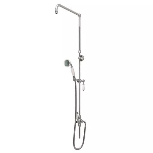 Adjustable Height (1041-1361mm) Stratford Traditional Riser Kit with Diverter & Shower Kit - Chrome