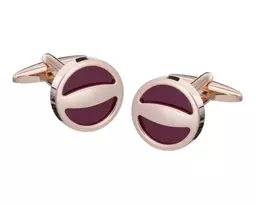 Rose Gold & Burgundy Cufflinks (2)