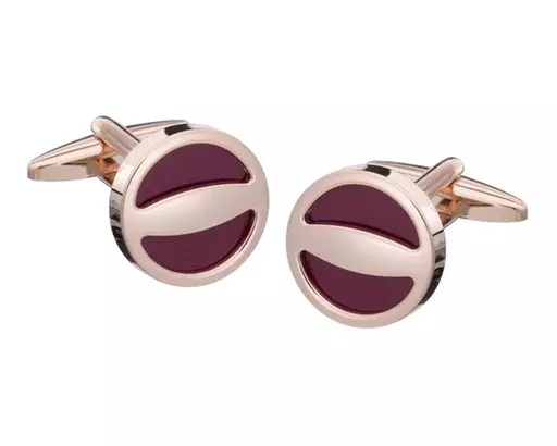 Rose Gold & Burgundy Cufflinks (2)