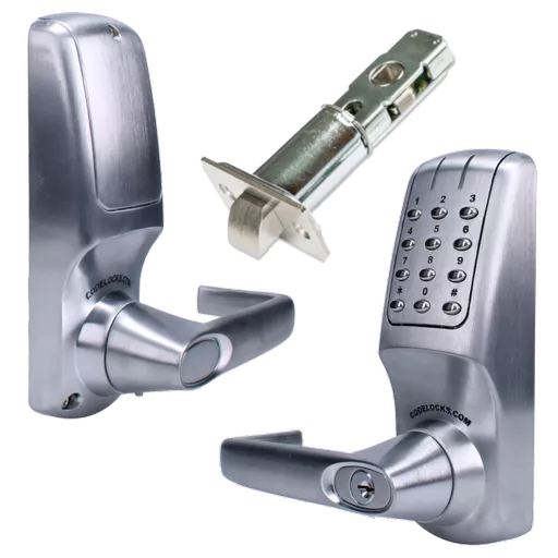 CODELOCKS CL5040N Battery Operated Netcode Electronic Digital Lock Brushed Steel With Adjustable Latch