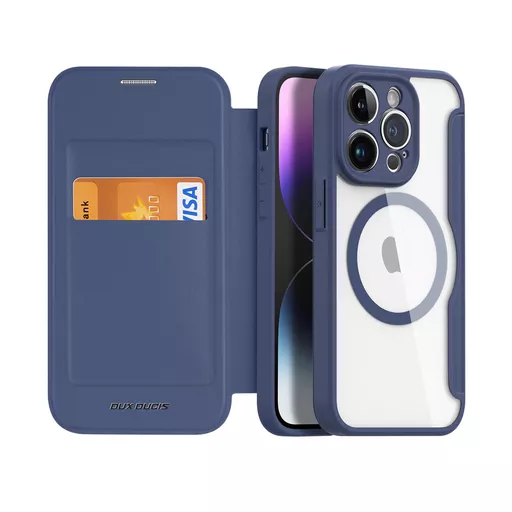 Dux Ducis - Skin X Pro MagSafe Wallet for iPhone 14 Pro - Blue