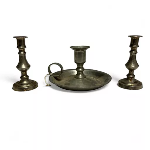 Chamberstick and 2 Candle Holders