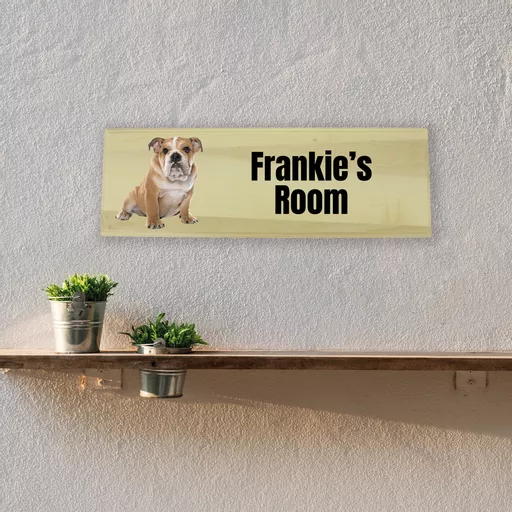 Bulldog Bedroom Wooden Sign