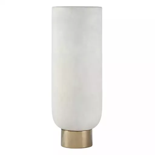 *Pedestal Vase, Cariana, Gold/White