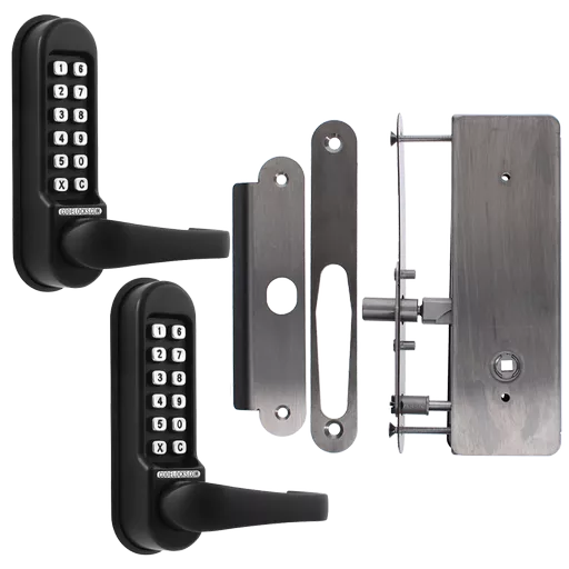 CODELOCKS CL0530 Back To Back Digital Lock Black Marine Grade with XTD Gate Lock