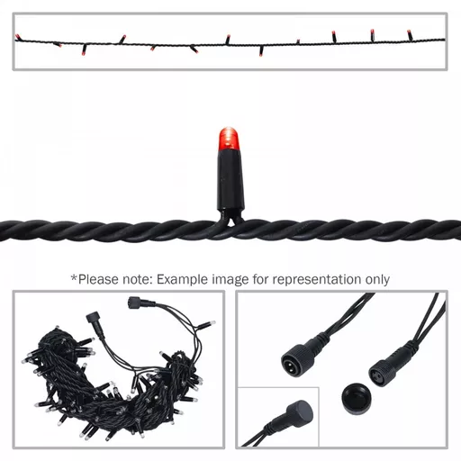 elumen8 Rubber LED String Lights 20m Red Black