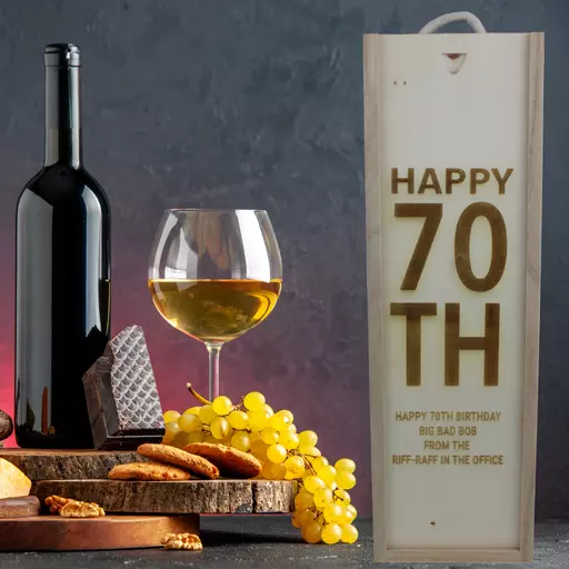 Personalised Wooden Wine Box Happy 18th 21st 30th 30th 50th 60th 70th 80th 90th Birthday