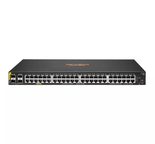 HPE Aruba Networking Aruba 6100 48G Class4 PoE 4SFP+ 370W Managed L3 Gigabit Ethernet (10/100/1000) Power over Ethernet (PoE) 1U Black