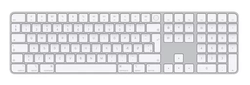 Apple Magic keyboard USB + Bluetooth Danish Aluminium, White