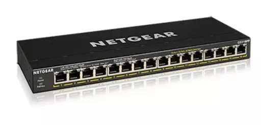 NETGEAR GS316PP Unmanaged Gigabit Ethernet (10/100/1000) Power over Ethernet (PoE) Black