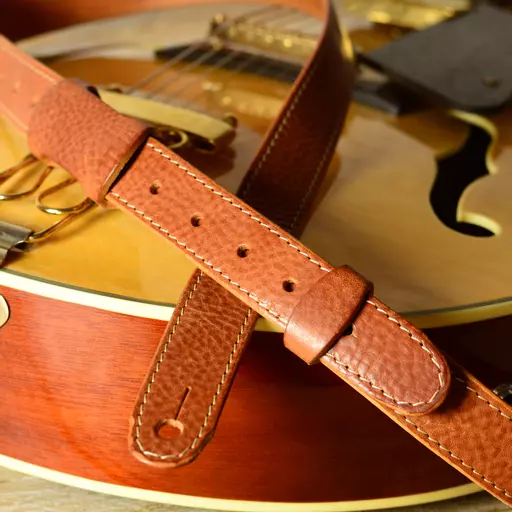 GS55 Slim Leather Guitar Strap - Tan