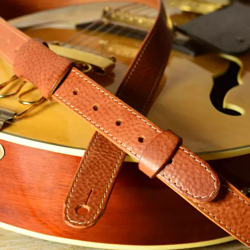 Buckle Front Skinny Leather Guitar Strap