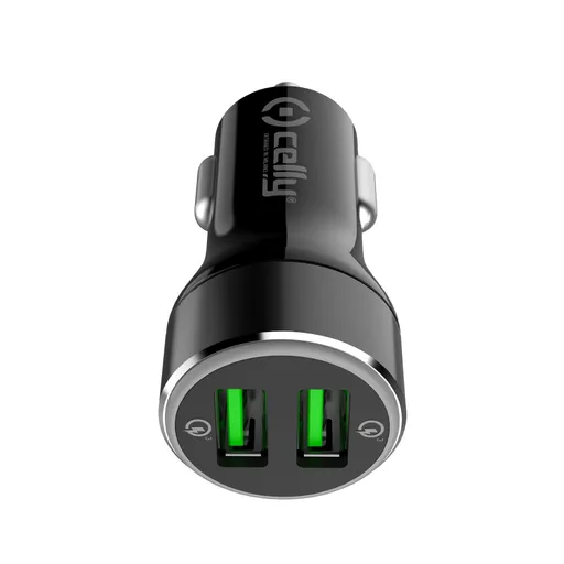 Celly CC2USBQC30BK mobile device charger Black USB Fast charging Auto