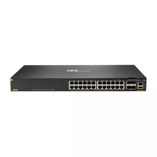 HPE Aruba Networking CX 6300F 24-port 1GbE Class 4 PoE and 4-port SFP56 Switch