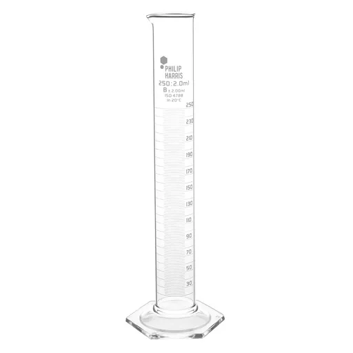 Philip Harris Glass Measuring Cylinder 250ml - Pack of 4