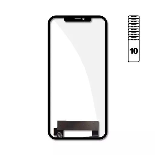 Glass w/ Touch (Glass + Digitizer + OCA) (10 Pack) (CERTIFIED) (Black) - For iPhone 12 Pro Max