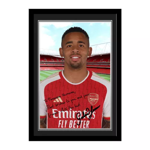 Arsenal FC Jesus Autograph Photo Framed