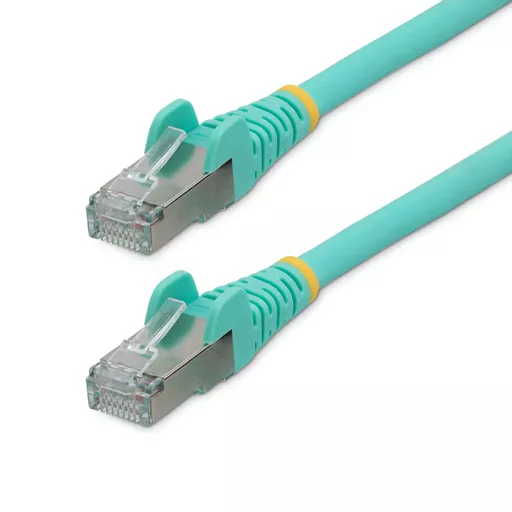 StarTech.com 10m CAT6a Ethernet Cable - Aqua - Low Smoke Zero Halogen (LSZH) - 10GbE 500MHz 100W PoE++ Snagless RJ-45 w/Strain Reliefs S/FTP Network Patch Cord