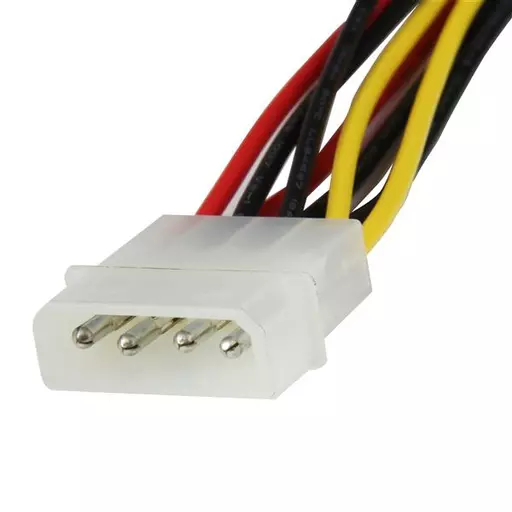 StarTech.com 12in LP4 to 2x Right Angle Latching SATA Power Y Cable Splitter - 4 Pin LP4 to Dual SATA