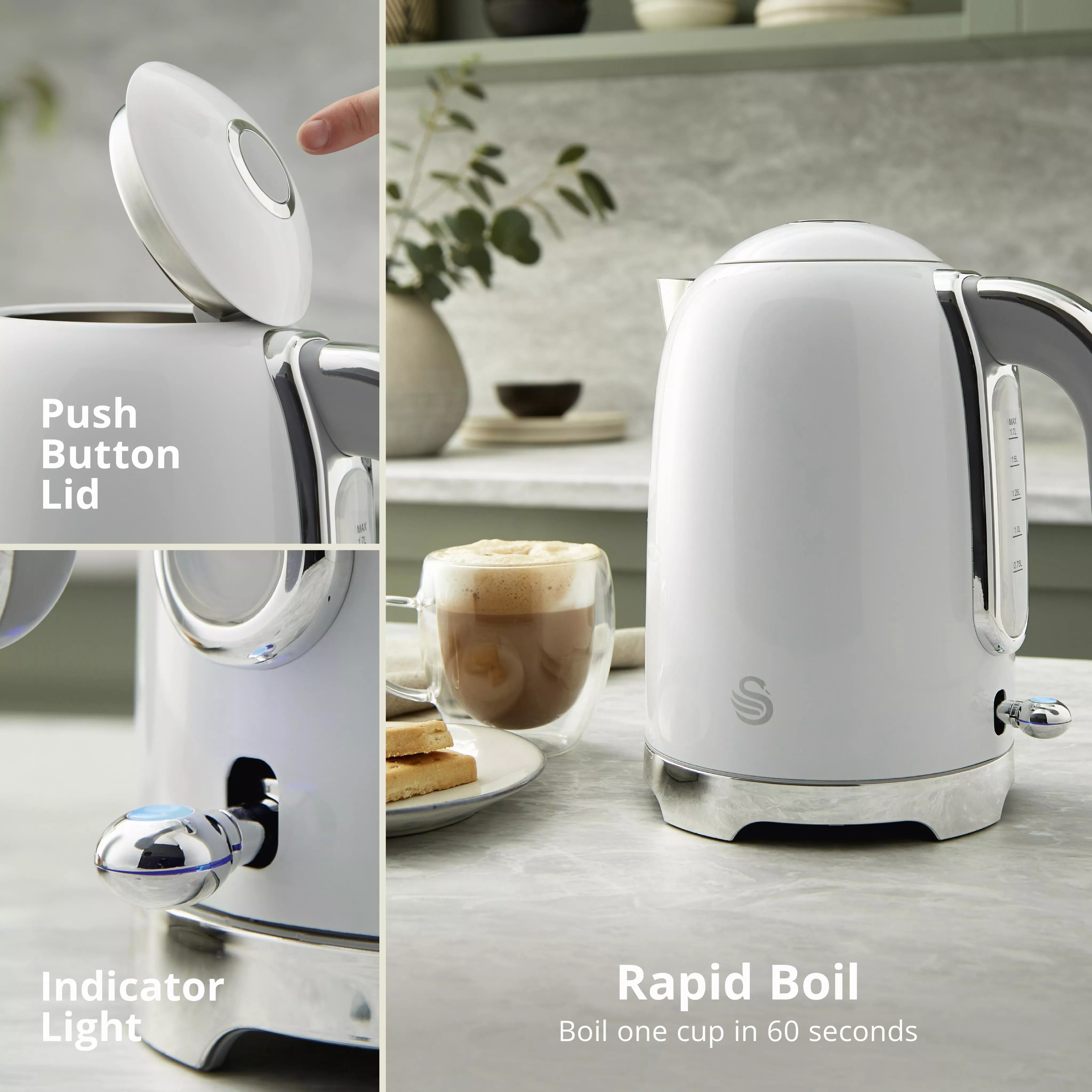 Cordless Kettle Fearne By Swan Quiet Boil Jug Kettle Stainless