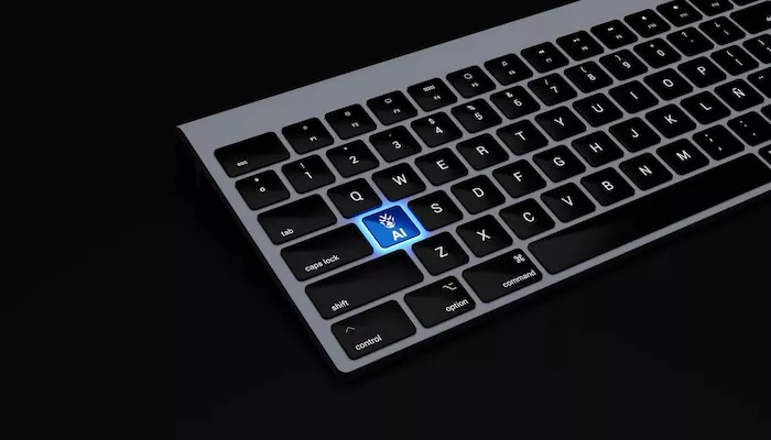 computer keyboard with a built in ai button