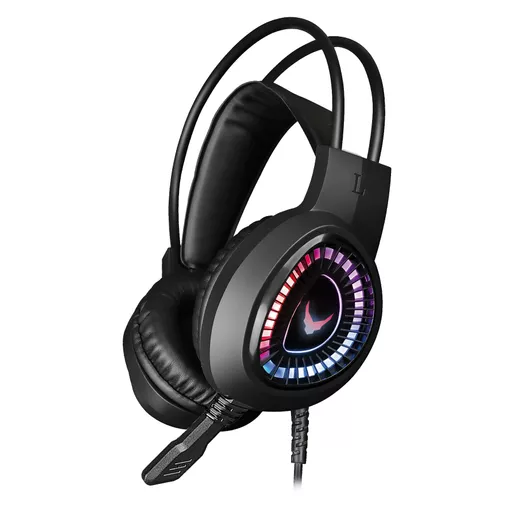 Varr Pro Gaming Headset with RGB Backlight, Works with PS5 and Xbox Series X/S, Microphone Boom, 15mW speakers, uses 3.5mm for music output and USB-A port for powering the backlight only, Cable 2.1m, Black