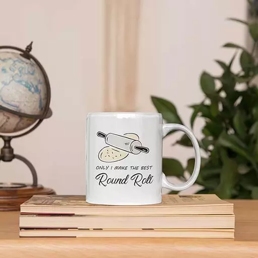Round Roti personalised desi insipired hindi urdu funny aying mug-Personalised Desi Gifts