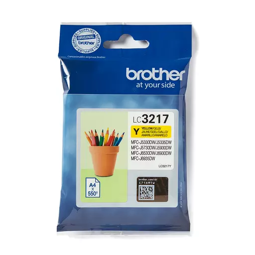 Brother LC-3217Y Ink cartridge yellow, 550 pages ISO/IEC 24711 9ml for Brother MFC-J 5330