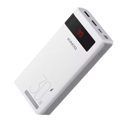 Romoss - Sense8PS Pro - 30,000mAh 30W Digital Display Powerbank - White