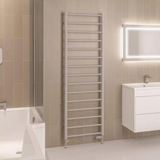 Tuscan Round 1800 x 600 Towel Rail Matt Grey