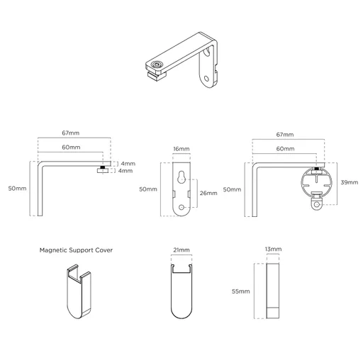 28mm Styleline 60mm Premier Extn Arm Support and Cover Line Drawing.jpg
