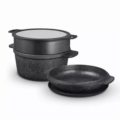 Precision 24cm Multi-Functional Casserole Set with Steamer Insert