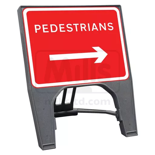 Pedestrians Right Arrow Polypropylene Q Sign - 600x450mm