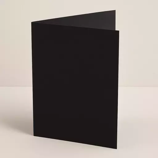 Black 350gsm Pre-Scored Card Blanks – A4 Folds to A5 – Heavyweight DIY Card Blanks