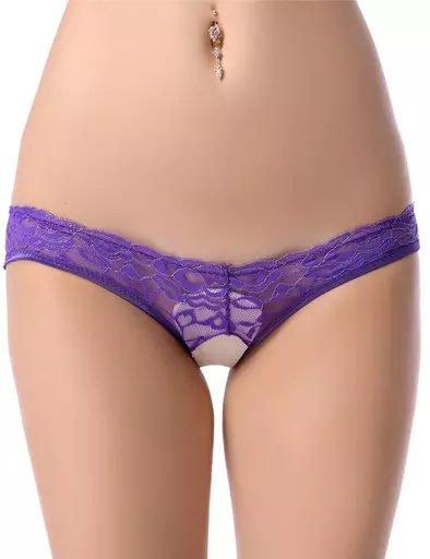 Sexy Pink Or Purple Open Back Lace Knickers