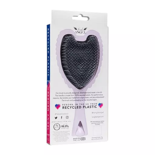 Tangle Angel White Fuchsia Reborn Compact Detangling Hair brush
