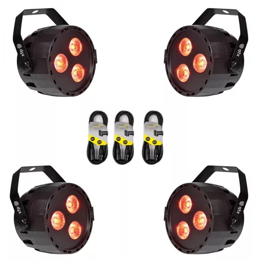 QTX PAR-12 RGBW DMX PAR Light x4 Bundle