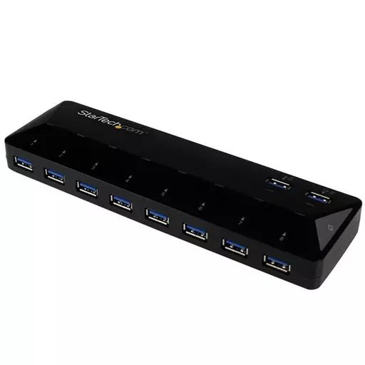 StarTech.com 10-Port USB 3.0 Hub with Charge and Sync Ports - 2 x 1.5A Ports~10-Port USB 3.0 Hub with Charge and Sync Ports - 5Gbps - 2 x 1.5A Ports