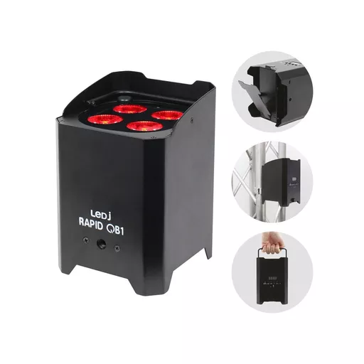 LEDJ Rapid QB1 HEX Battery Powered LED Par - Black
