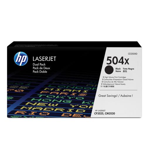 HP CE250XD/504X Toner cartridge black high-capacity twin pack, 2x10.5K pages ISO/IEC 19798 Pack=2 for HP CLJ CP 3525