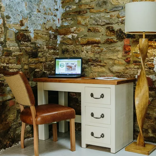 Sherwood Plank Single Pedestal Desk/Dressing Table