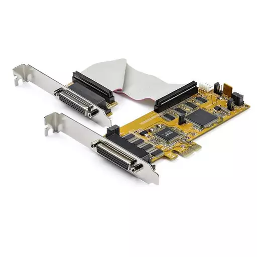 StarTech.com 8-Port PCI Express RS232 Serial Adapter Card - PCIe RS232 Serial Card - 16C1050 UART - Low Profile Serial DB9 Controller/Expansion Card - 15kV ESD Protection - Windows/Linux