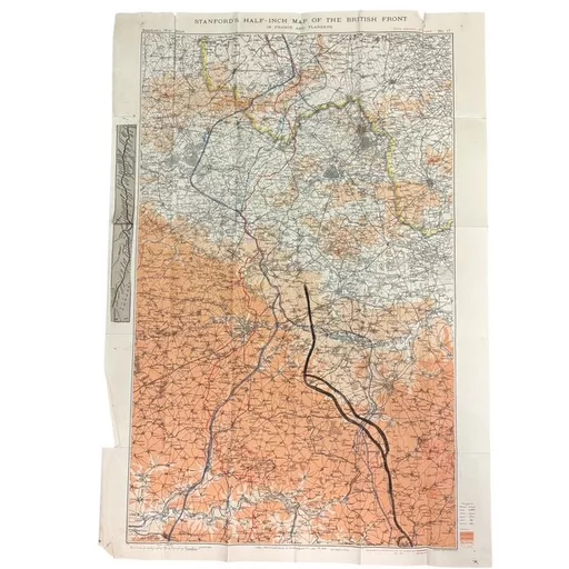 Stanfords WW1 War Map of Flanders