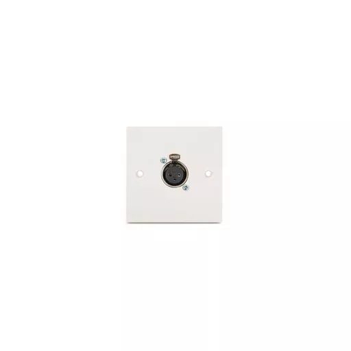 White Single Gang  3-Pin Female XLR Wall Plate