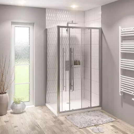Vantage 2000 8mm Easy Clean 2000mm x 1300mm Soft Close Sliding Shower Door - Chrome