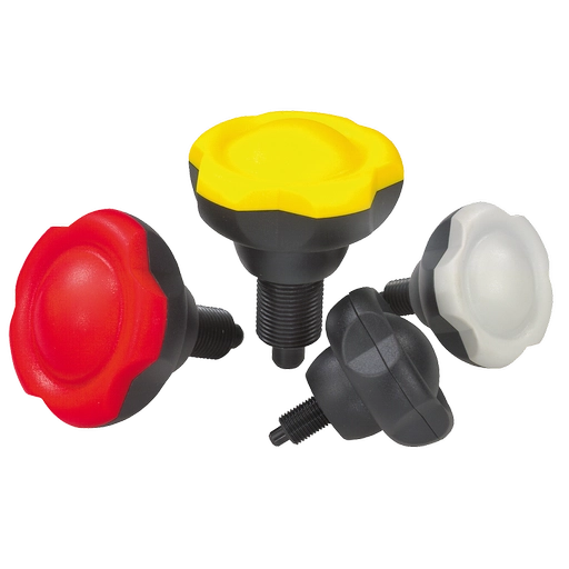 K0245 Inch - Indexing Plungers In Steel With Plastic Five Lobe Grip