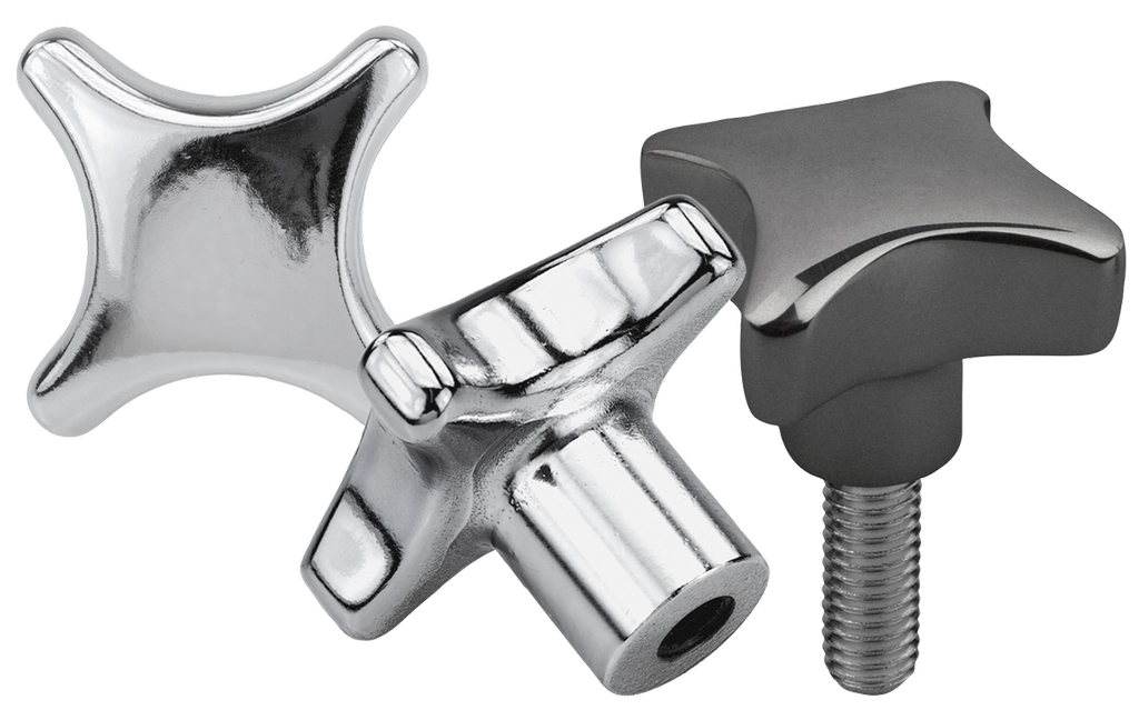 K0146 Inch - Palm Knobs In Stainless Steel Four Hole Types
