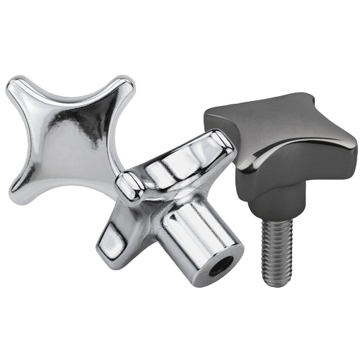 K0146 Inch - Palm Knobs In Stainless Steel Four Hole Types